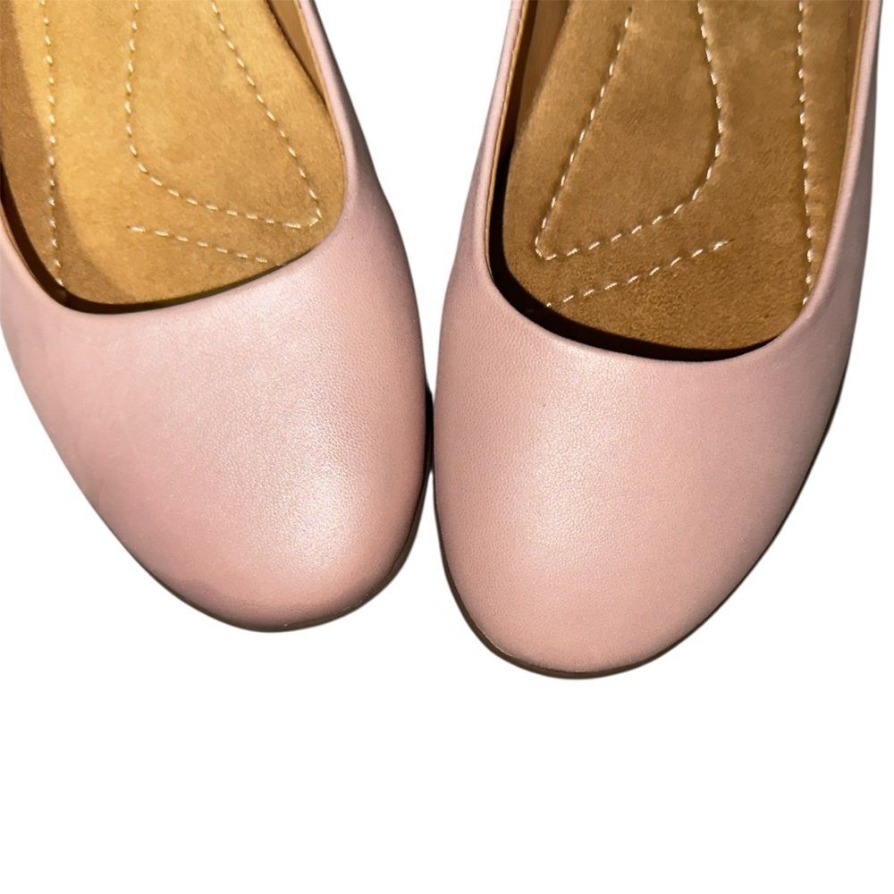 Earth Blush Pink Leather Ballet Flats Women’s 8.5 Comfort Shoes - Picture 2 of 7